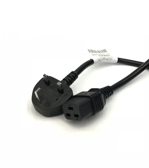BS1363 UK 3 Pin Plug with Safety Mark to C19 16A Cable 1.5mm² 4.5m